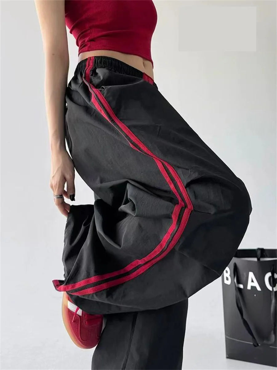 Women Loose Joggers Pants Vintage Streetwear Hip Hop Y2k Baggy Wide Leg Sweatpants Cargo Pants Casual Pockets Fashion Trousers