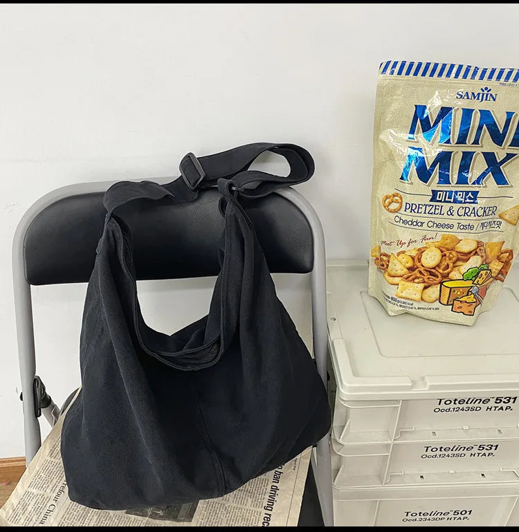 Women's Shoulder Bag Large Canvas Crossbody Bags for Women 2023 Cotton Cloth Fashion Korean Female Students School Bag Handbags