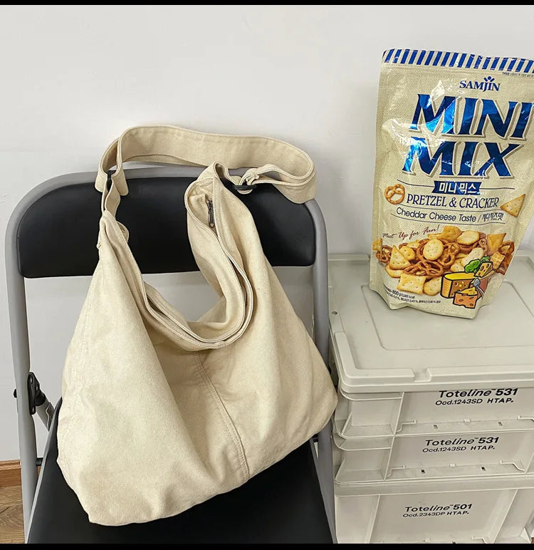 Women's Shoulder Bag Large Canvas Crossbody Bags for Women 2023 Cotton Cloth Fashion Korean Female Students School Bag Handbags