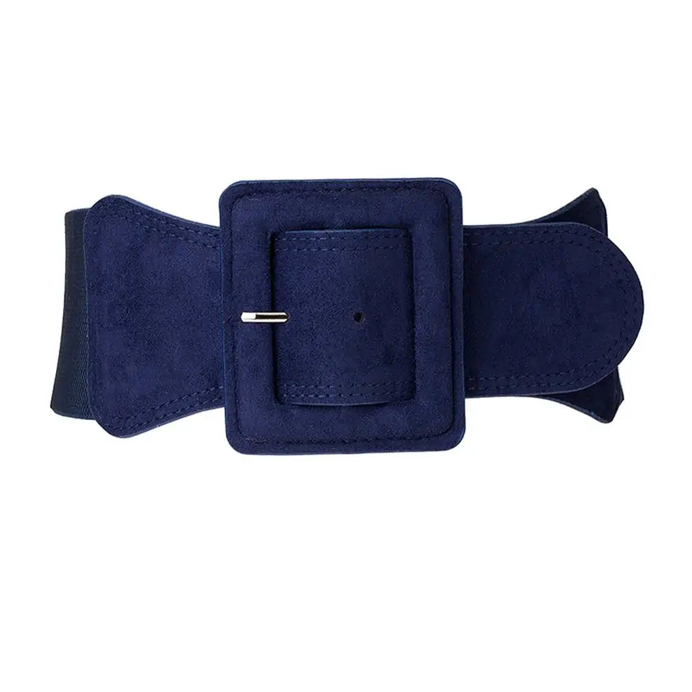 Women Waist Belt Cummerbund Elastic Belt Dress Decorate Waistband Wide Stretchy Cinch Belts with Suede Buckle