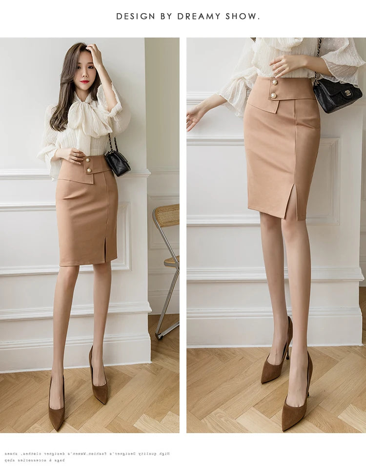 Oversized Pencil Black Skirts Women 2025 Korean Fashion Clothing Elegant High Wiast Bodycon Skirt Sexy Office Midi Mujer Faldas