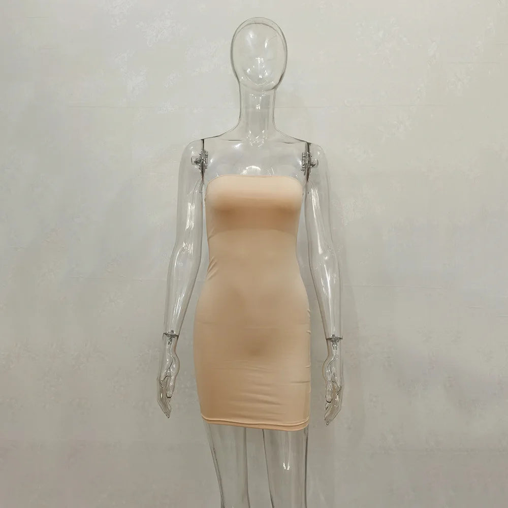 Sexy Strapless Party Club Bodycon Dresses Women Fashion Solid Backless Dress Women Clothes 2022 Off Shoulder Bodycon Tube Dress