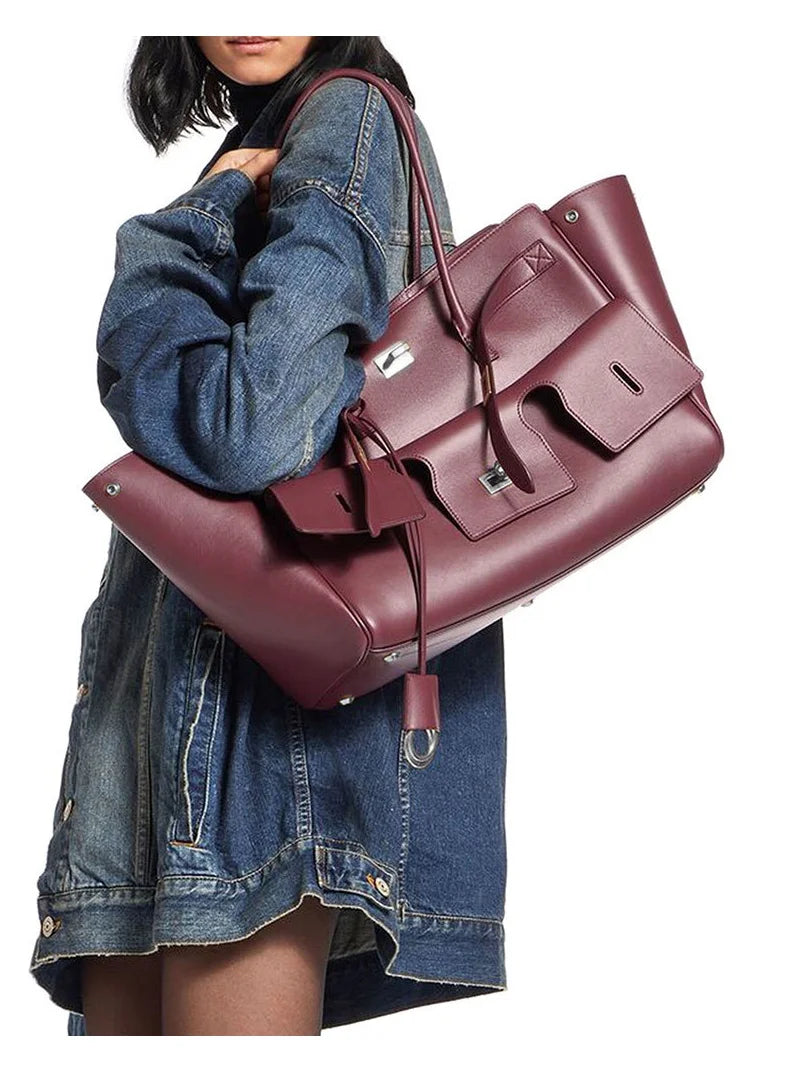 New Women's PU Leather Tote Bag Fashion Simple Ladies Handbag Female Large Capacity High Quality Shoulder Bag