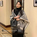 Light luxury and high-end shawl jacket for women in autumn and winter fashion, ancient style warm scarf, cloak outer outfit