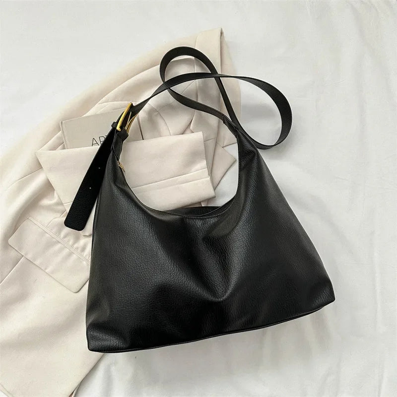 Soft Pu Leather Women Messenger Bags Fashion Vintage Ladies Shoulder Tote Bags Solid Color Female Large Capacity Handbags Purse