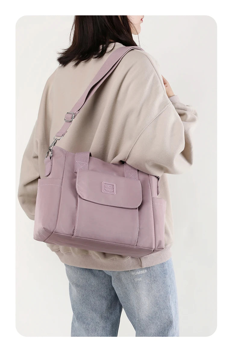 Tote Bag Handbag Shoulder Bag for Women Nylon Waterproof Large Capacity Shopping CrossBody Bag Ladies Messenger Bag