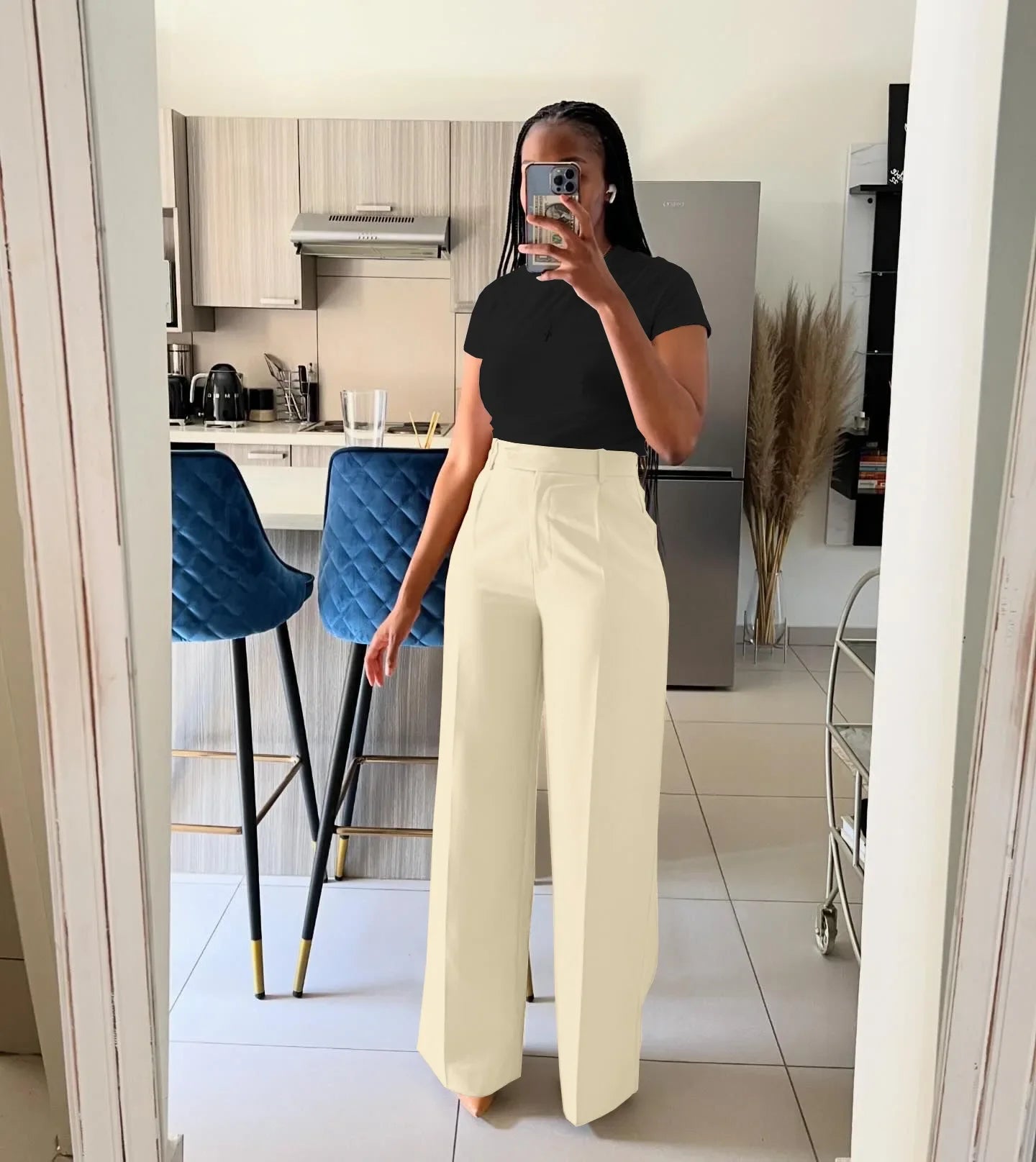 2025 New Women's Pants High Waist Straight Wide Leg Casual Pants