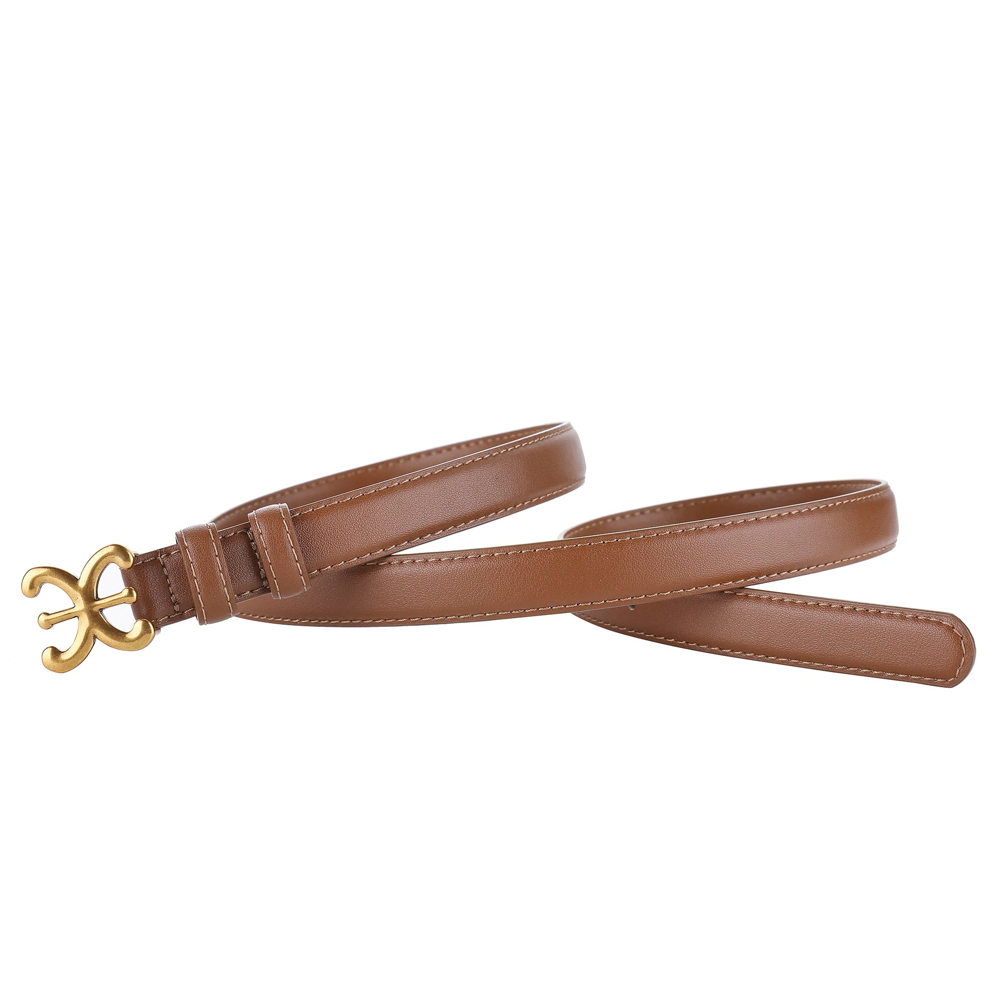 Women's luxury belts fashionable and trendy 1.8CM leather belts body metal buckle head suitable for dress trousers casual wear