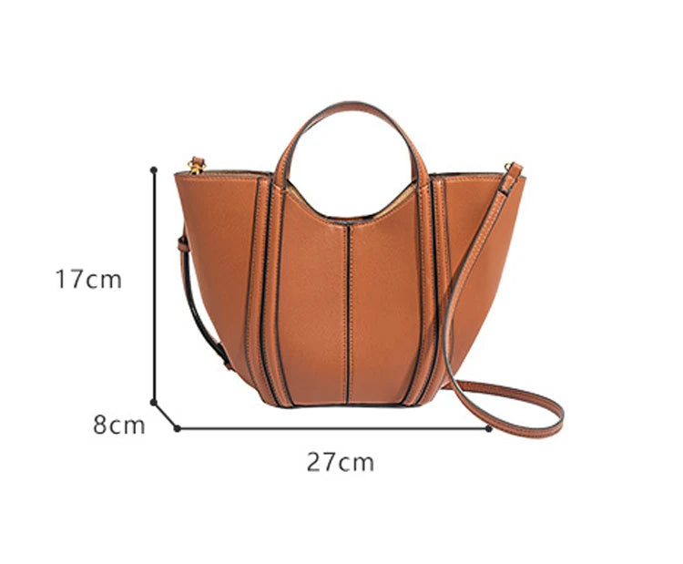 Luxury Quilting Basket Bags for Women Handbags PU Leather Bucket Bag Fashion Designer Shoulder Crossbody Bag Female Purses NEW