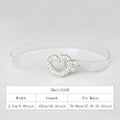 New Fashion Heavy-duty Sparkling Heart-Shaped Glass Buckle Waist Belt for Women Cross-Border Best-Selling Item