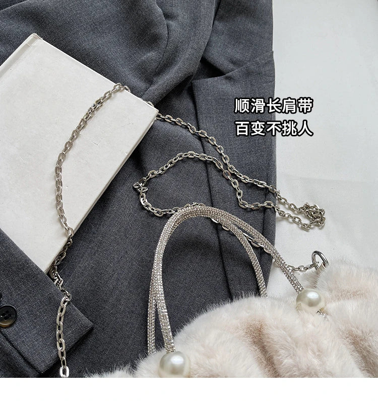 Soft Plush Evening Bags For Elegant Women Fur Dinner Party Clutch Chain Crossbody Winter Warm Luxury Designer Handbags