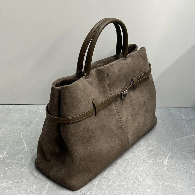 Genuine Leather Le Cambon 35 Tote Bags For Women Luxury Designer Handbag And Purses 2024 New In Cowhide Belt Top Handle Shoulder