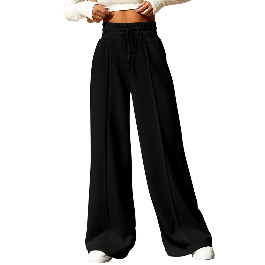 Wide Leg Pants For Women’S Fleece Lined Sweatpants Straight Pants Bottom All-Math Plain Fitness Joggers Pants Travel Basic