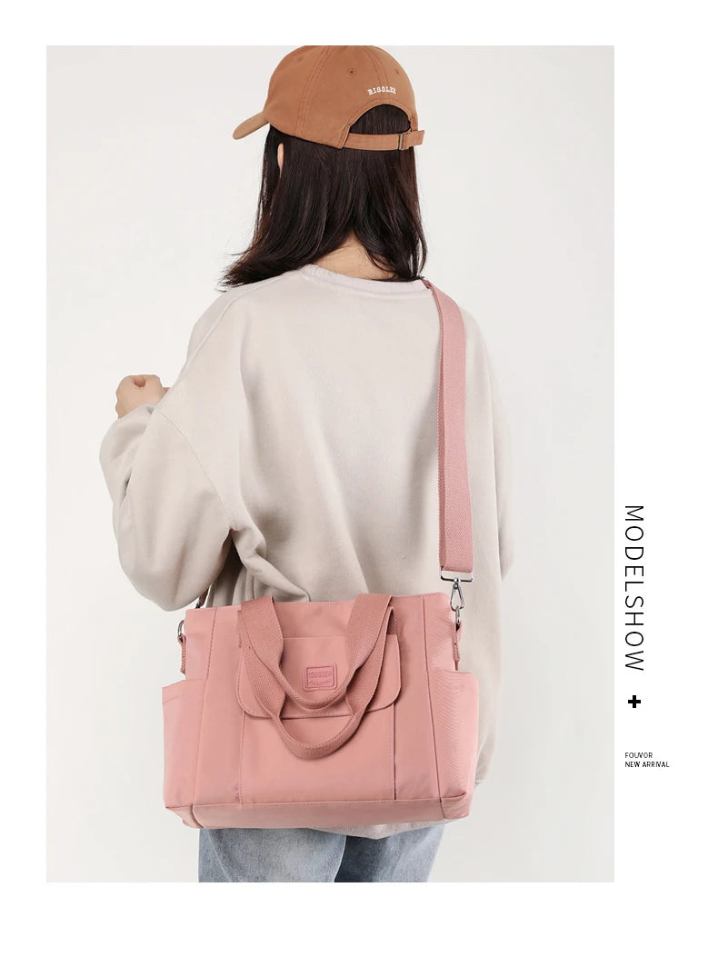 Tote Bag Handbag Shoulder Bag for Women Nylon Waterproof Large Capacity Shopping CrossBody Bag Ladies Messenger Bag