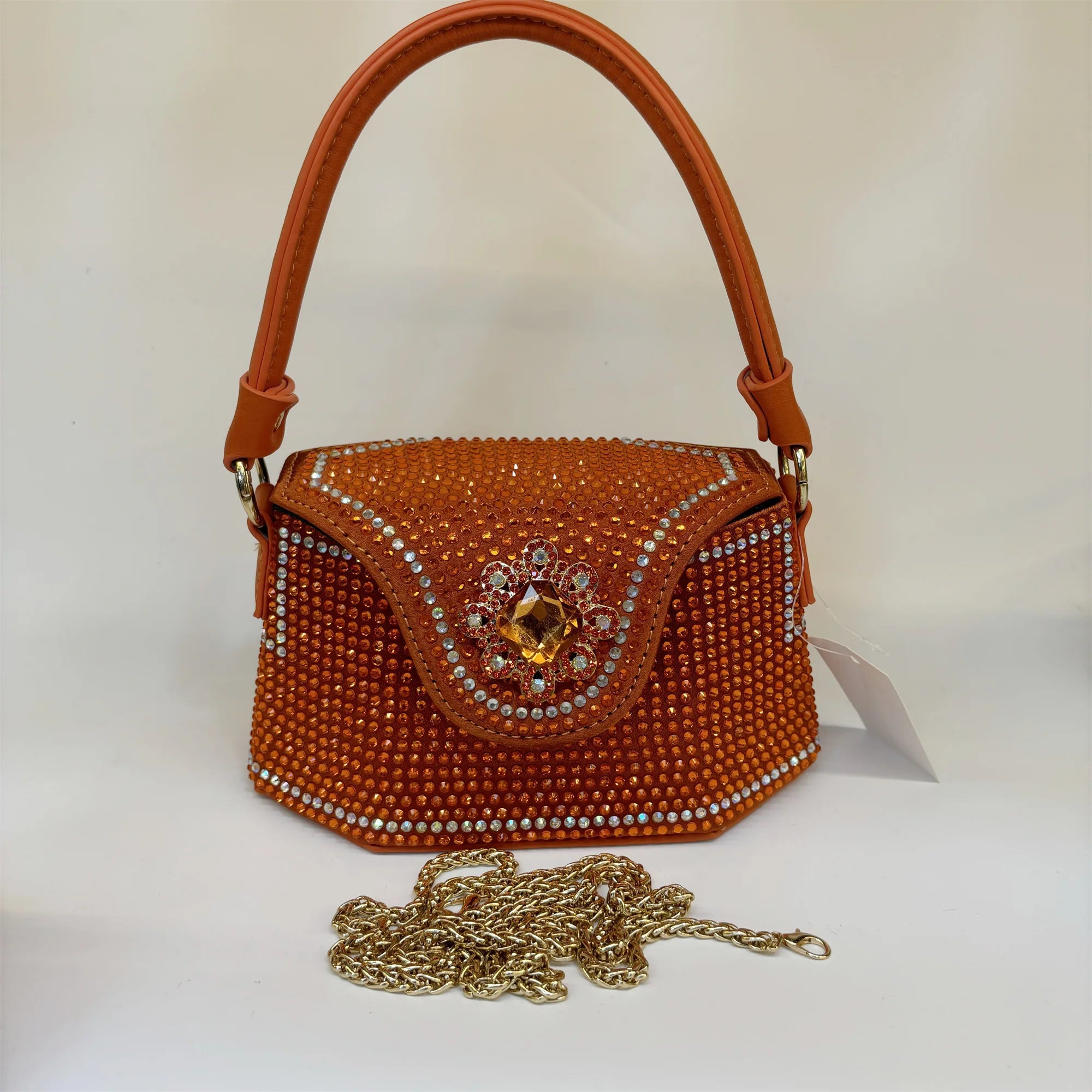 2025 Fashion Luxury Rhinestone Diamonds Shoulder Handbags For Women Thick Chain Crossbody Bag Ladies Handbag F5-823-5