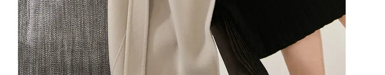 SENTUBILA Women 100% Wool Long Wrap Coat 2025 Elegant Notched Collar Belted Warm Double Faced Woolen Winter Overcoat W24O43352