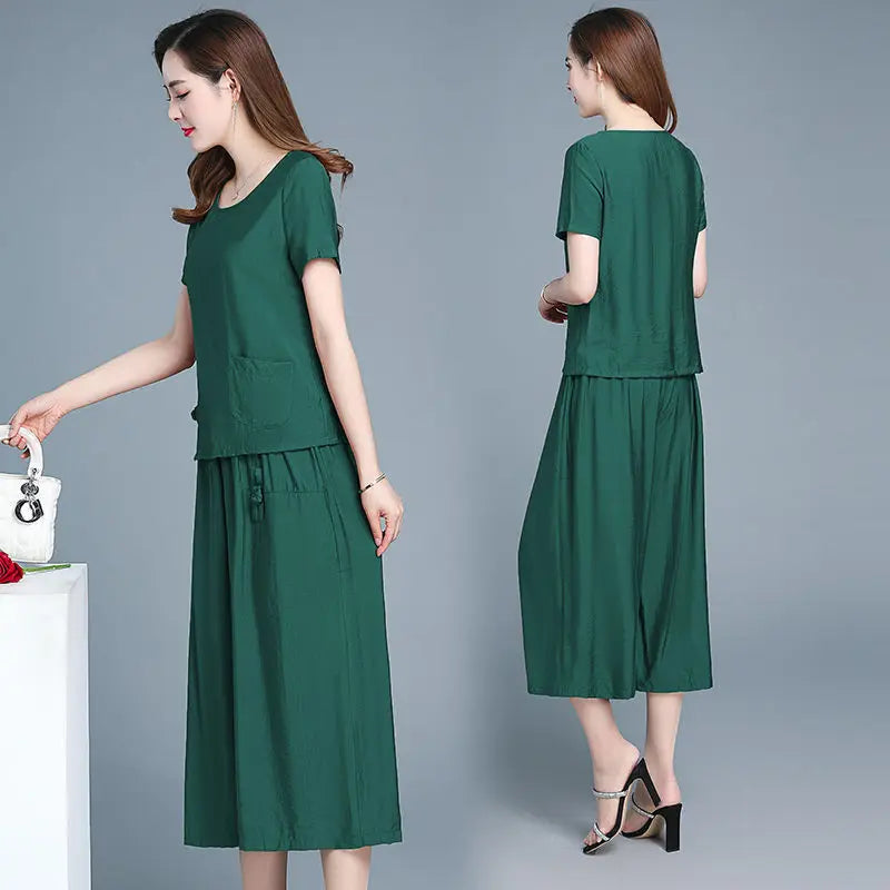 Large Size Pant Sets For Women 2 Pieces Clothes Promotion Casual Elegant Cheap New Chic Luxury Classy Wide Leg Trousers Woman