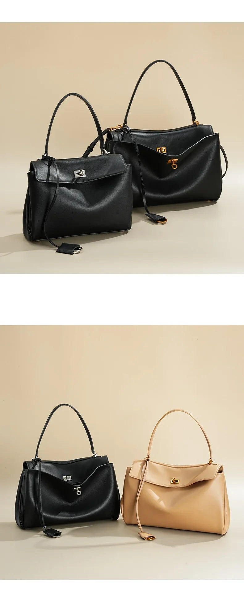 Rodeobag leather handbag, single shoulder crossbody bag, large capacity women's commuting high-end tote bag