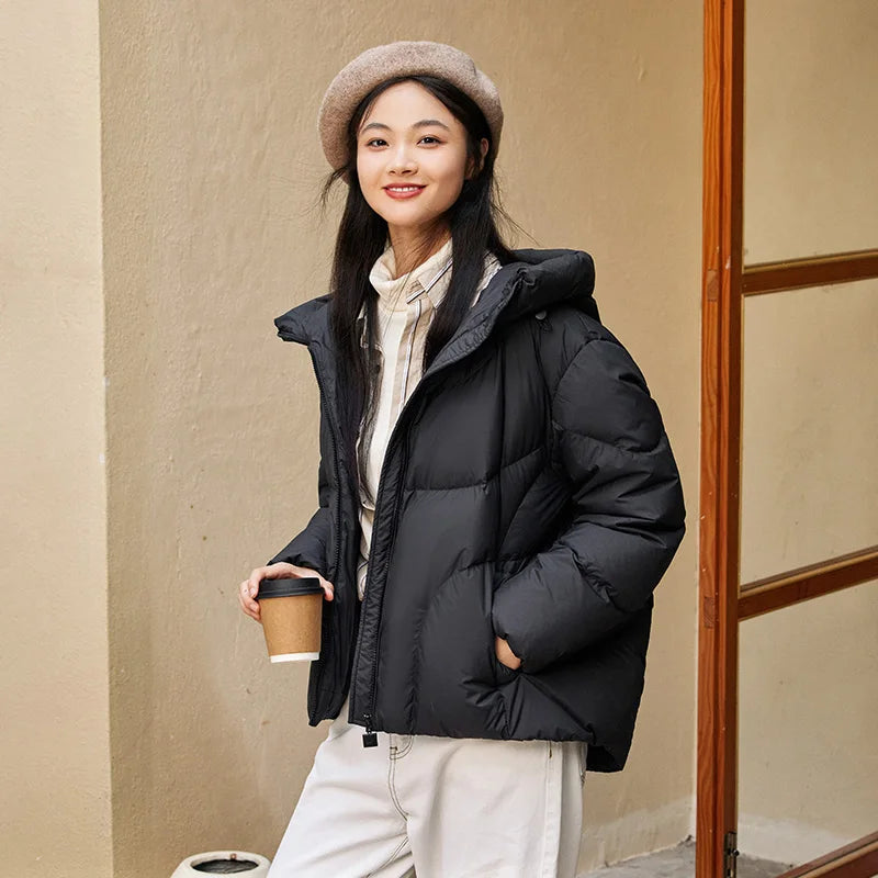 Semir Down Jacket Women Mid-Length Waterproof and Warm Winter Oversize Hooded Versatile Coat