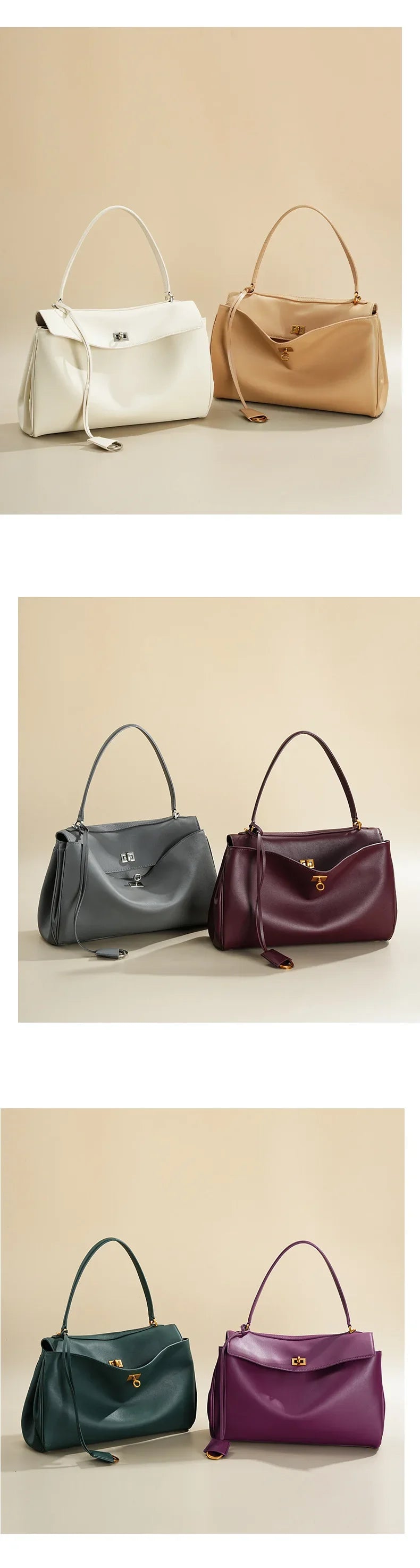 Rodeobag leather handbag, single shoulder crossbody bag, large capacity women's commuting high-end tote bag