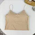Women Summer Vest Tops Sleeveless Cotton Bustier with Pads Soft Elastic Wear-resistant Vest Crop Top Seamless Bralette Tees