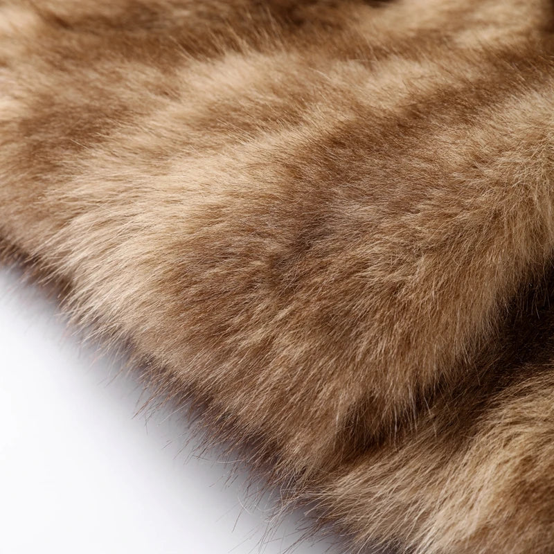 Street Faux Fur Women Coat Urban Full Sleeve Lapel Panelled Pocket Female Outwear 2025 Autumn Winter Elegant Lady Outwear