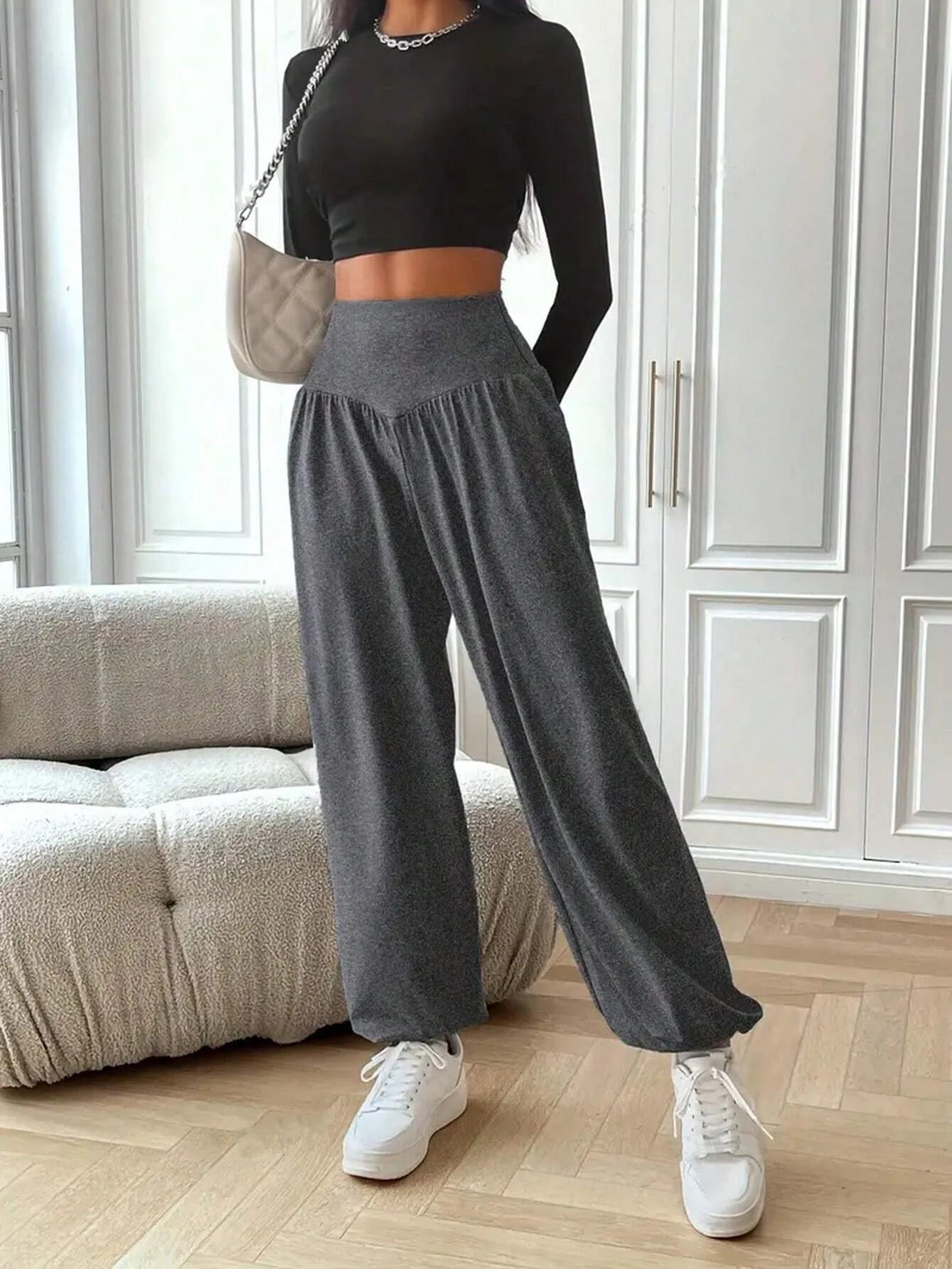 High Waist Women's Leggings Lantern Pants Cuffed Pants Comfortable And Breathable Dance Pant Gym Fitness Jeggings