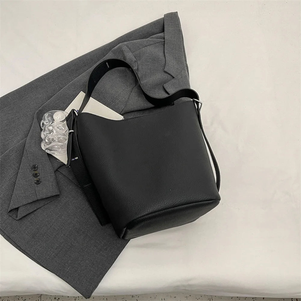 2Pcs/Set Classic Bucket Bag PU Leather Women's Handbag Designer Bag Luxury Grocery Bag Female Shoulder MessengerBag Purse Bolsas