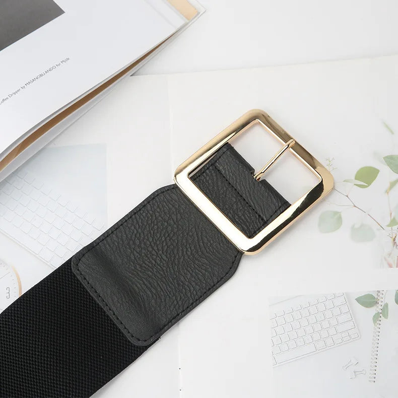 Trend New Big Belts for Women Waist Corset BeltWide Elastic Cummerbunds Black StretchPlus Size Belt Dress Fashion Ladies Wear