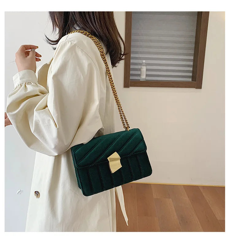 2025 Luxury Handbags Women Bags Designer Shoulder Vintage Velvet Chain Evening Clutch Bag Messenger Crossbody Bags for Women