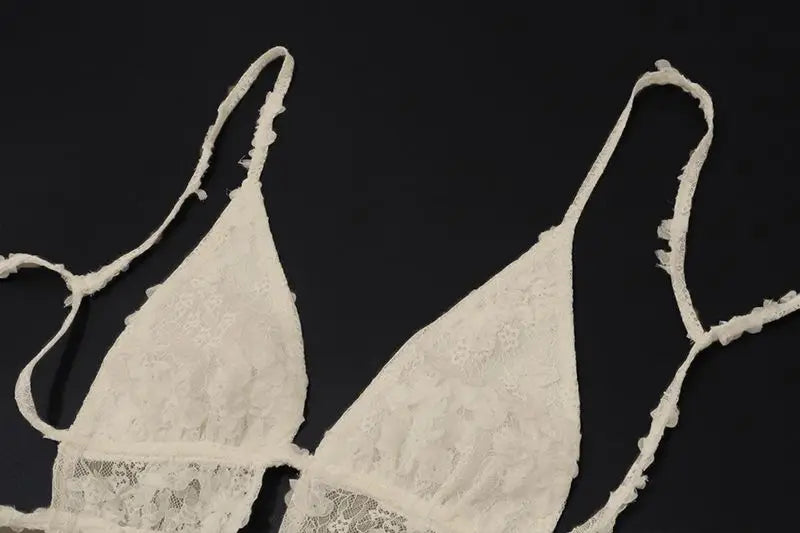 Women Lace Spaghetti Strap Deep V Neck Sexy Cami Top Backless Sheer Crop Tank Summer Chic Transparent Bralette Top 2025 New