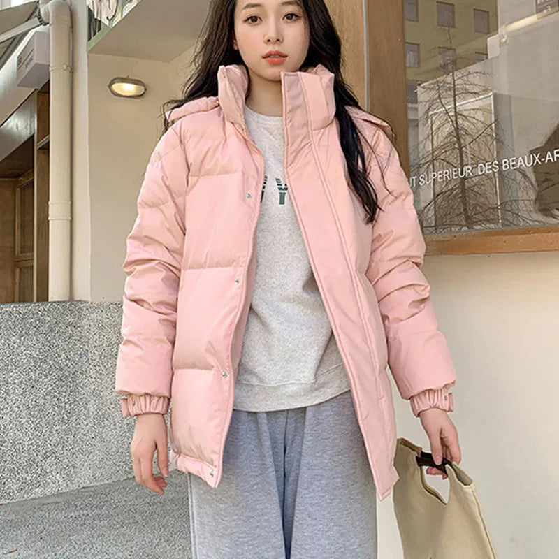2025 Winter High-Quality Women Overcoat Casual Solid-Color Women Down Jacket New Style White Duck Down Women's Down Jacket H409
