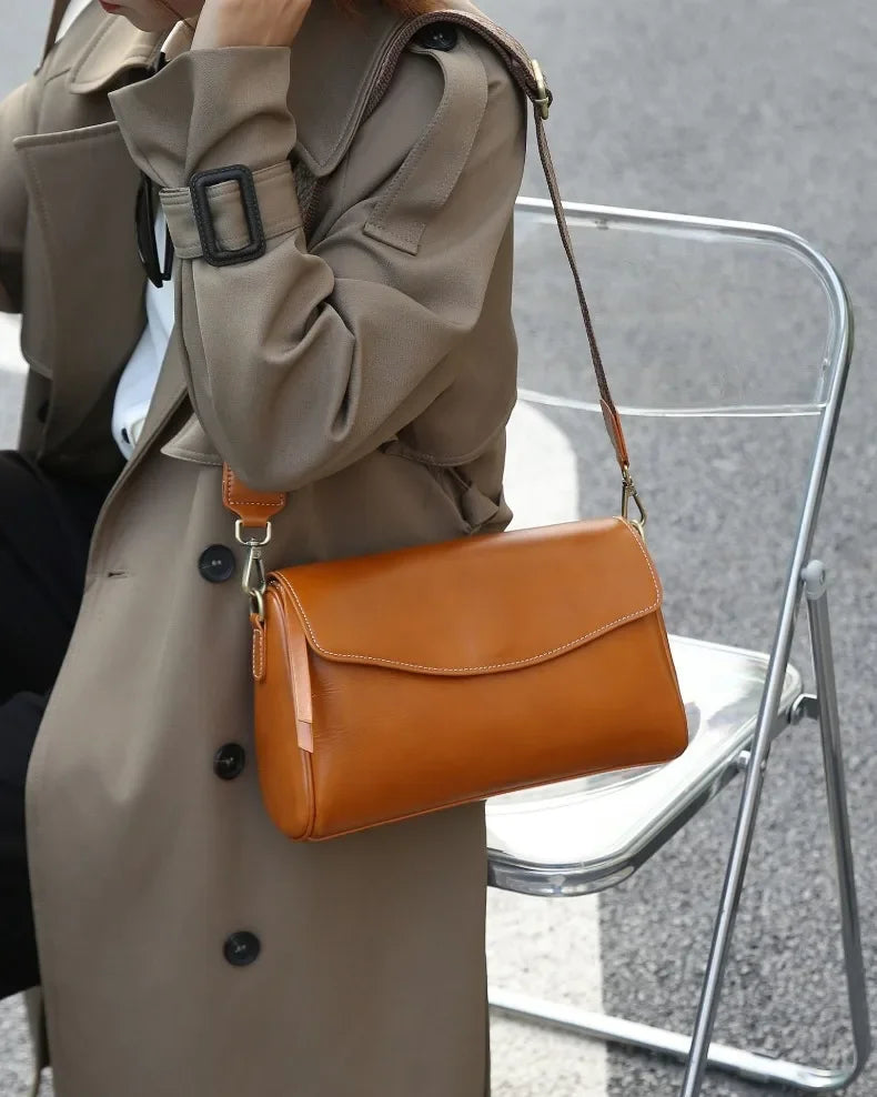 Women's Genuine Leather Shoulder & Crossbody Bag Minimalist Design for Office, Dinner & Weekend Outings Durable Everyday Handbag