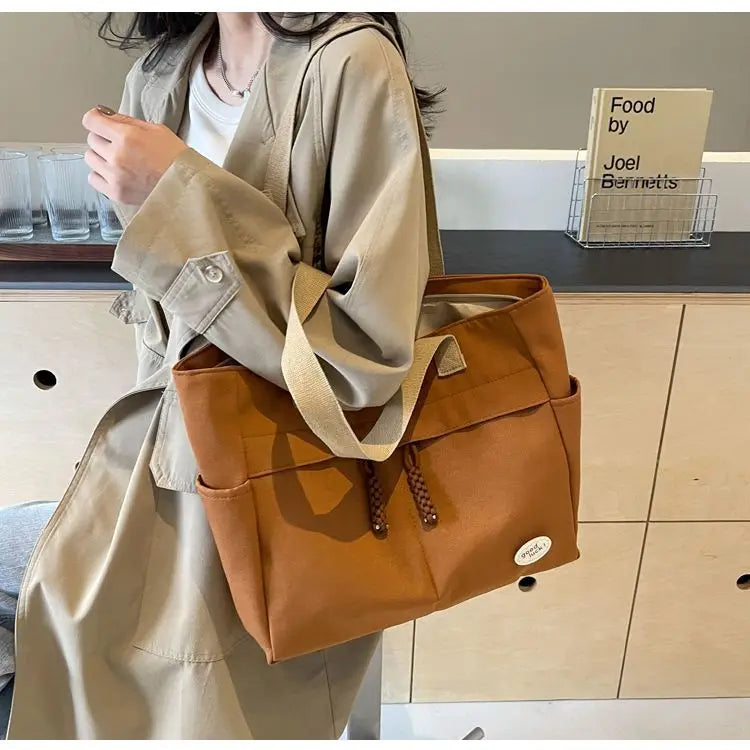 Tote Bags Japanese City Tote Bag Large Fashion College Female Shoulder University Designer Oxford Women Shopping Korean Popular