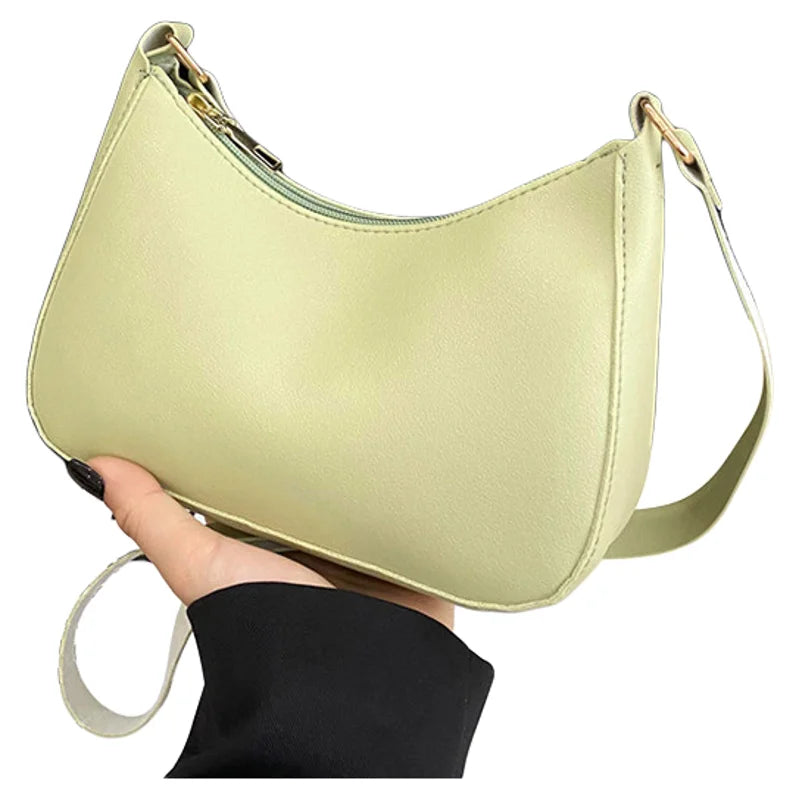 Women's Handbags Retro Solid Color PU Leather Shoulder Underarm Bag Fashion Casual Hobos Purses and Handbag Ladies Hand Bags