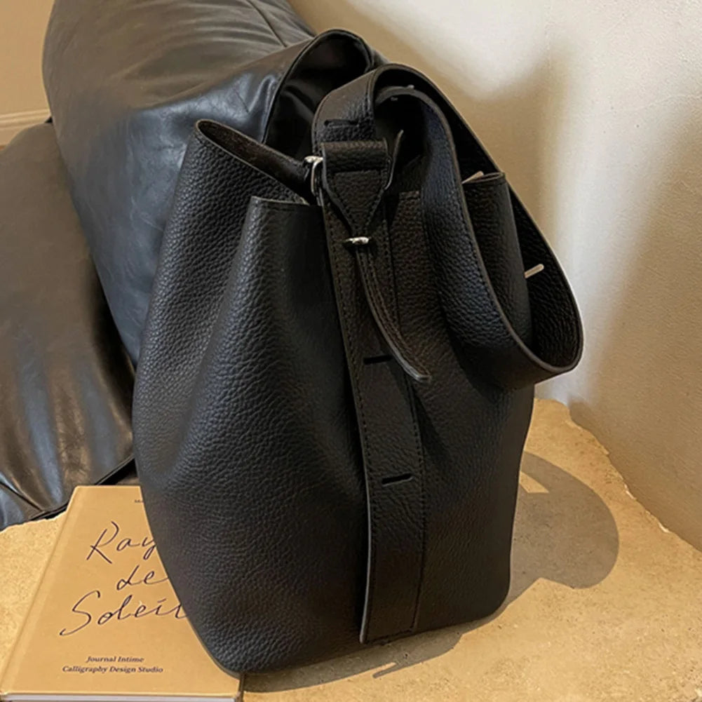 2Pcs/Set Classic Bucket Bag PU Leather Women's Handbag Designer Bag Luxury Grocery Bag Female Shoulder MessengerBag Purse Bolsas