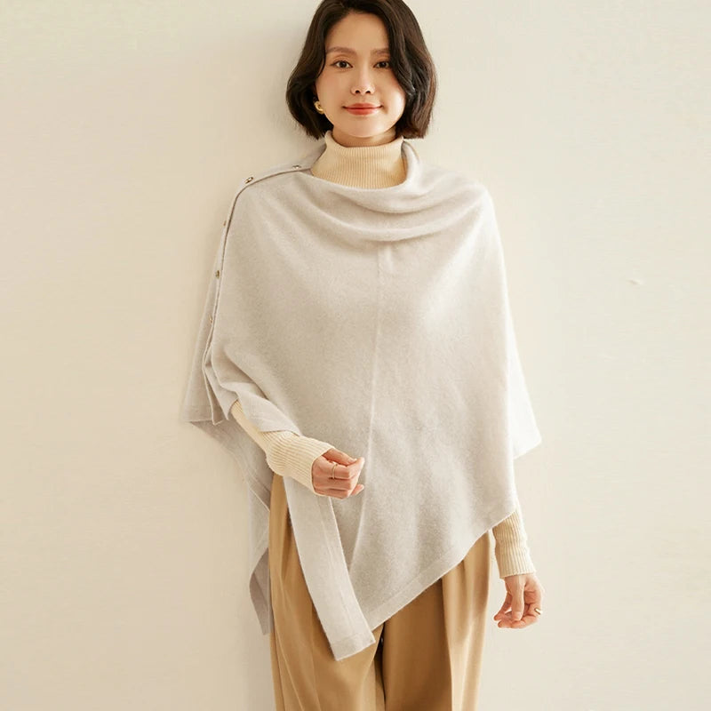 Women's High-End Outerwear Shawl Fashionable Scarf Warm Cloak Knitted Coat Autumn And Winter