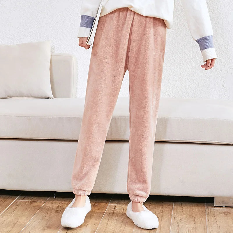 ITOOLIN Women Cashmere Pajama Sets Autumn Winter Woolen Pullovers And Pants 2 pieces Sets For Women Underwear Thermal Sets 2023