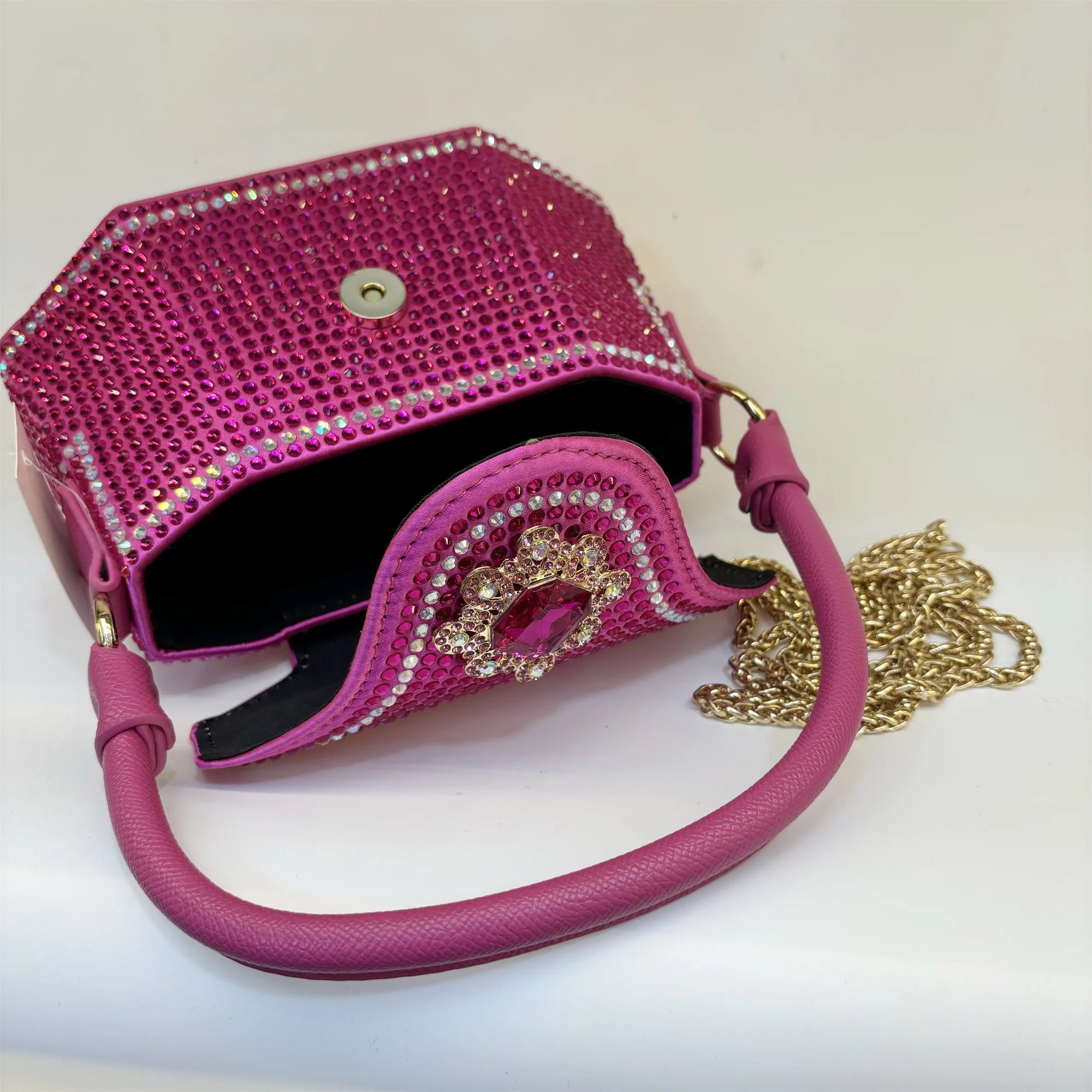 2025 Fashion Luxury Rhinestone Diamonds Shoulder Handbags For Women Thick Chain Crossbody Bag Ladies Handbag F5-823-5