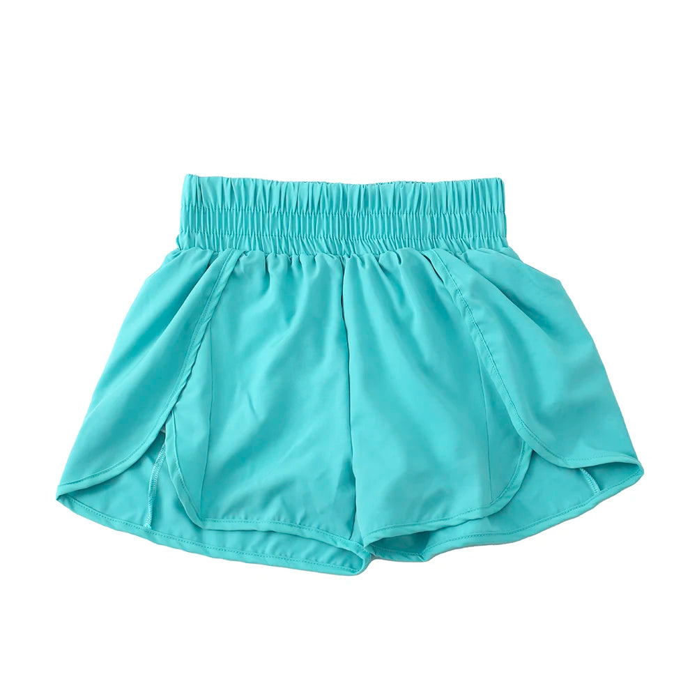 Women's Athletic Shorts High Waisted Running Shorts Pocket Sporty Short Gym Elastic Workout Shorts Quick Dry