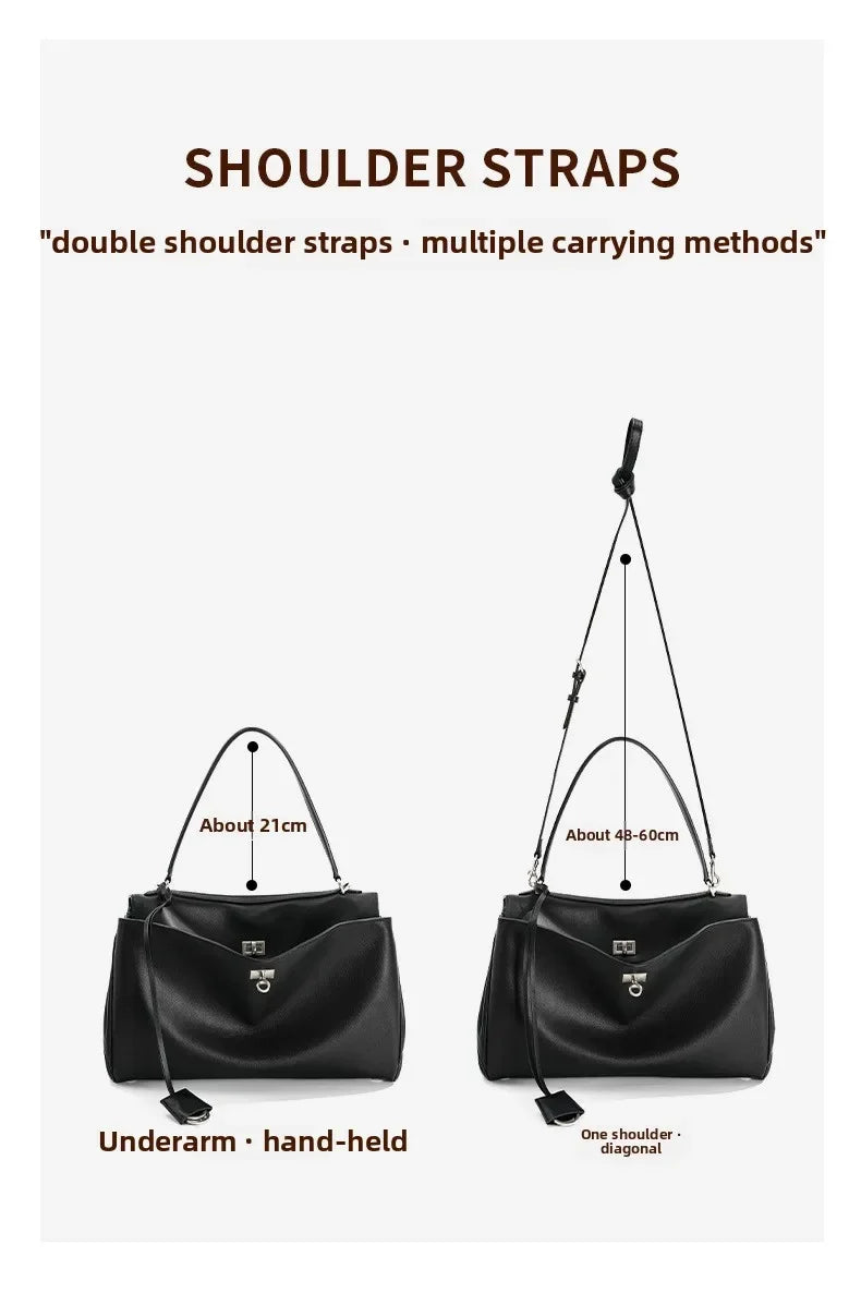 Rodeobag leather handbag, single shoulder crossbody bag, large capacity women's commuting high-end tote bag