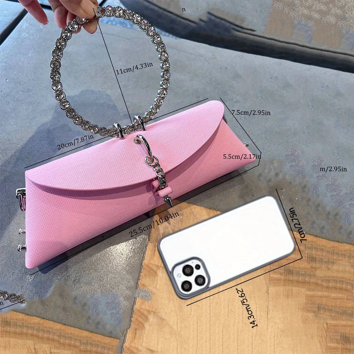 Women's Rectangular Evening Bag-Crystal Embellished Evening Clutch Elegant Party Purse for woman, Luxury Designer Handbags 2025