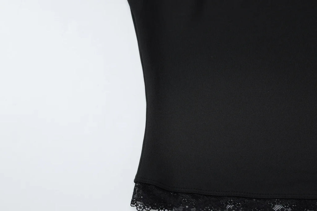 FDYOUI Lace Patchwork Long Sleeve T-shirts Streetwear Y2K Woman Clothes Casual Fashion Square Collar Slim Pink Tee Shirt Tops