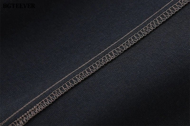 BGTEEVER Stylish Package Hip PU Leather Skirts for Women Autumn Elegant High Waist Slim Split Ladies Pencil Skirts