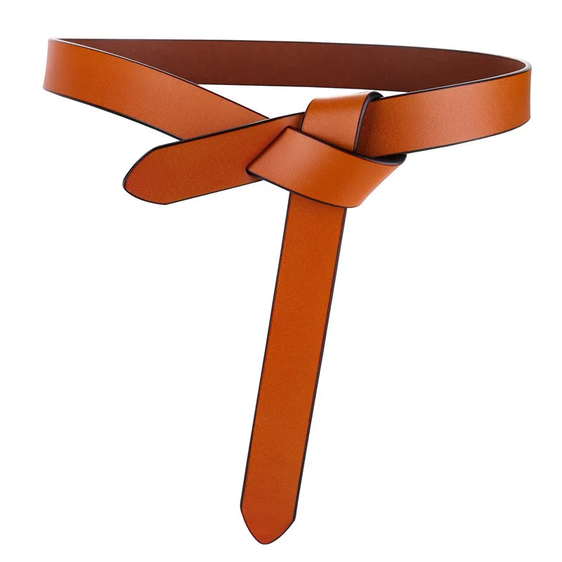Designer Belts For Women High Quality Knot Soft Leather Long Waistband Female Waist Dress Coat Corset Wide Belt