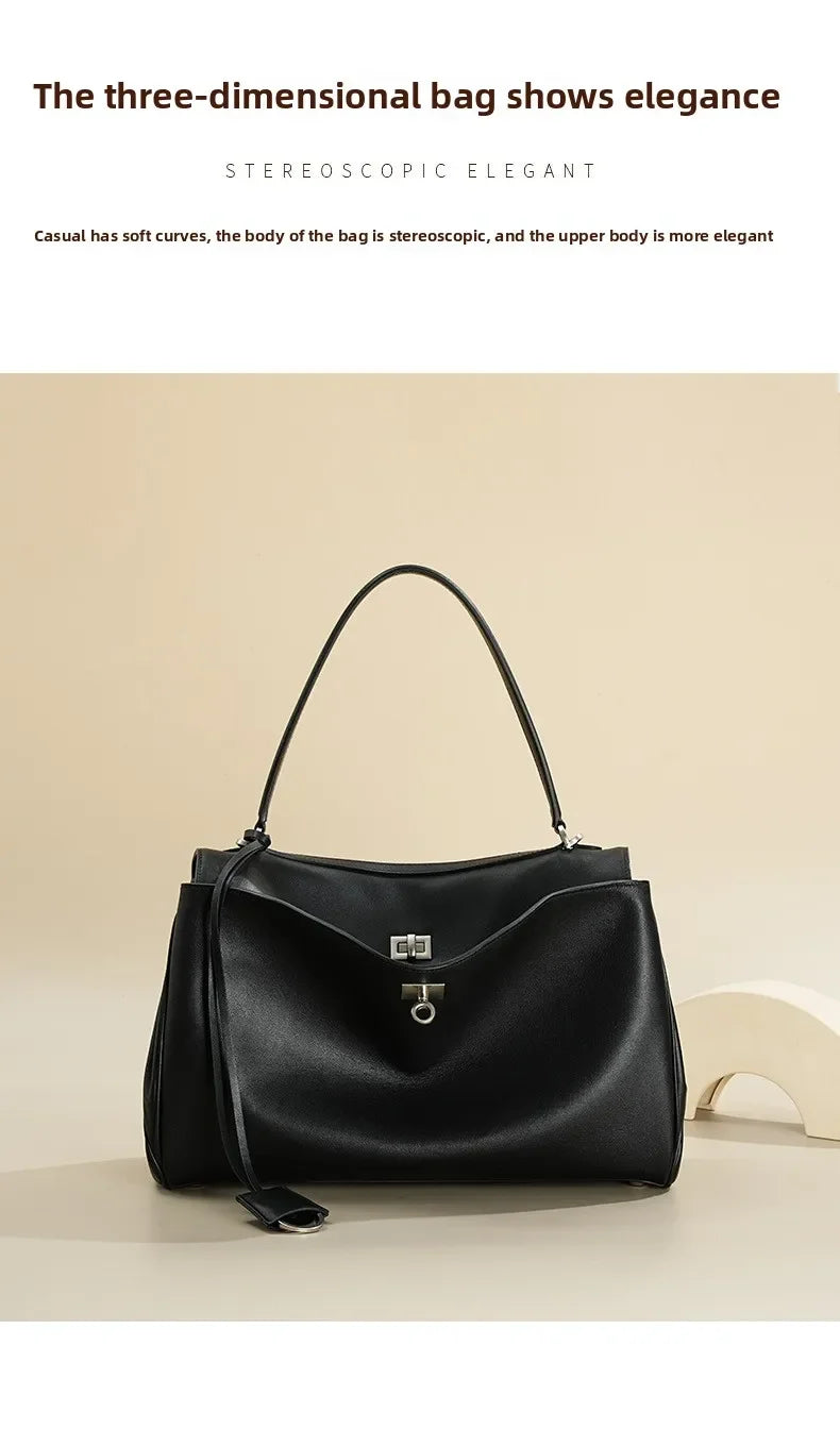 Rodeobag leather handbag, single shoulder crossbody bag, large capacity women's commuting high-end tote bag