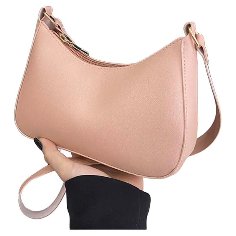 Women's Handbags Retro Solid Color PU Leather Shoulder Underarm Bag Fashion Casual Hobos Purses and Handbag Ladies Hand Bags