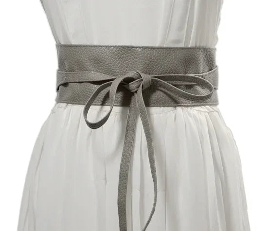 Women Belt for Dress Leather Bowknot Wide Belts Simple Wrap Waistband Coat Corset Designer Luxury Brand Cummerbunds Waistbelt