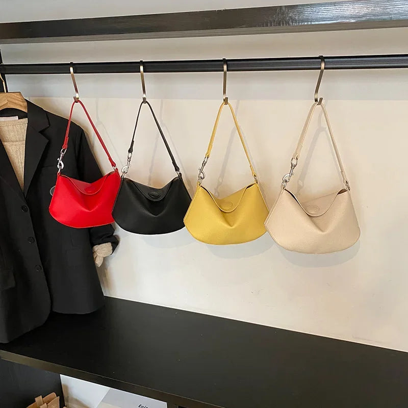 Pea Pod Crossbody Shoulder Bag,Women's Lychee Pebbled Pattern Women Dumpling Sling Bag,Chic Simple Minimalist Commuter Purse