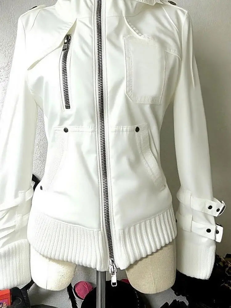 Gothic American Style Vintage Coat Women Moto Biker Sweatshirts Harajuku Jacket Female Aesthetic Grunge Subculture Chic Y2k Tops